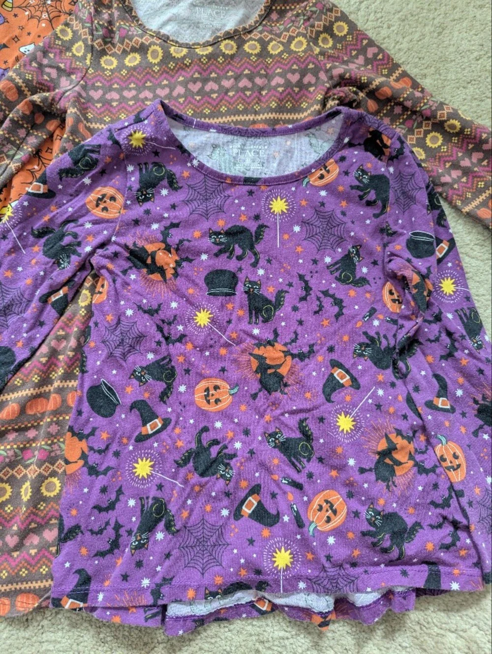 Children's Place Halloween/Fall/Pumpkin Lot Dresses And Long Sleeve Shirts 5T